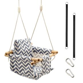 KINSPORY Toddler Baby Hanging Swing Seat Secure Canvas Hammock Chair with Soft Backrest Cushion - Installation Accessories Included in Saudi Arabia