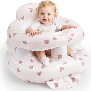 Inflatable Baby Seat with Fence, Infant Floor Chair, Built-in Air Pump 3+M | Baby Seats for Infants for Sitting Up, Surround Sit Me Up Floor Seat for Baby Chair for Learning Sit, Feeding, Camping, Beach in Saudi Arabia