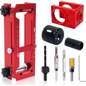 Door Hinge Jig Lock Kit, Aluminum Router Template for Hinge & Door Drilling | 6061 Aluminum Alloy,Anti-Slip Silicone Pads,Built-In Depth Gauge, for 2.5"-5" Hinges,Square & Round Corner, Deadbolt & Knob in Saudi Arabia