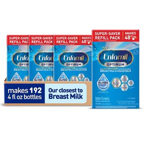 Enfamil Optimum (Enspire), Our Closest Formula to Breast Milk, Immune-Supporting Lactoferrin and Brain-Building DHA Baby Formula, Powder 30 Oz Refill, Pack of 4 in Kuwait