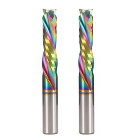 1/8 inch Shank Compression CNC Router Bits Spiral End Mill Wood Cutters 10 PCS, DLC Coating Compression CNC Spiral Bits 1/8 Cutting Dia, 22mm CEL, 2 Flutes Up &Down Cut Carbide End Mills in Kuwait