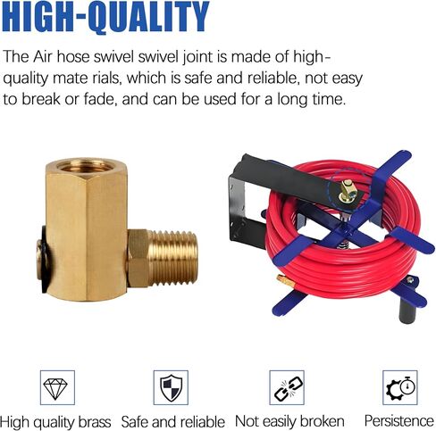 50310 Swivel Joint for Air Hose Reel 1/4"FPT*1/4" MPT 90 Deg Swivel Fitting | With Rubber Ring, Maximum pressure of 5000 PS in Kuwait