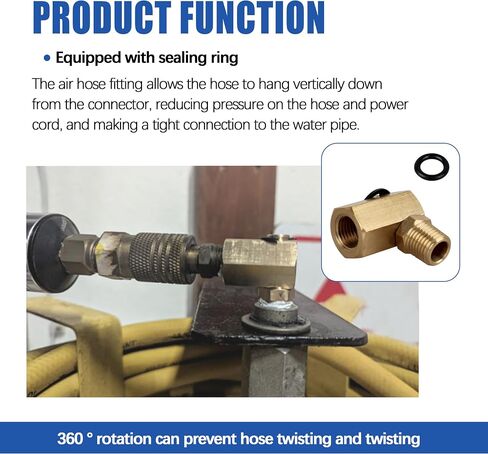 50310 Swivel Joint for Air Hose Reel 1/4"FPT*1/4" MPT 90 Deg Swivel Fitting | With Rubber Ring, Maximum pressure of 5000 PS in Kuwait