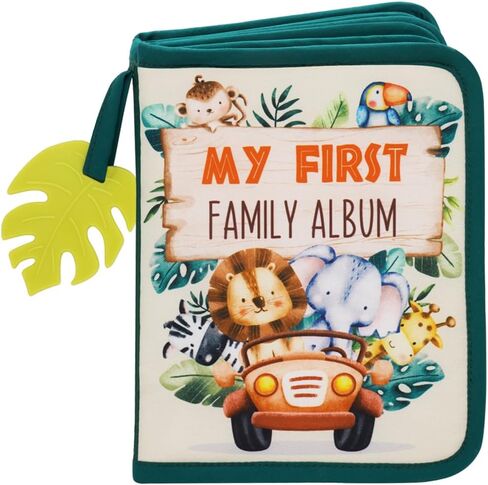 Urban Kiddy™ Baby's My First Family Album | Soft Photo Cloth Book Gift Set for Newborn Toddler & Kids (Safari) in Kuwait