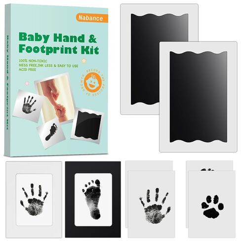 6 Pack Inkless Baby Hand and Footprint Kit for Newborn, Mess-Free Paw Print | Newborn Keepsake, Dog Nose & Paw Print Kit, Clean Touch Ink Pads, Zero Skin Contact, Safe for Baby & Pets, New Mom Gift in Kuwait
