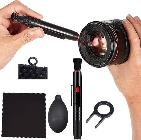 4-Piece Camera Lens Cleaning Kit-Computer Keyboard Cleaning Tools, Dust Blower, and Cleaning Cloth in Kuwait