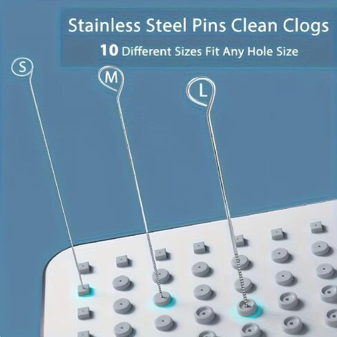 Shower Head Cleaning Pins Set, 10 Different Sizes Stainless Steel Unclogging Needles, Tiny Holes Cleaner Tool Kit for Clogged Shower Nozzles, Sink & Small Orifice Cleaning in Kuwait