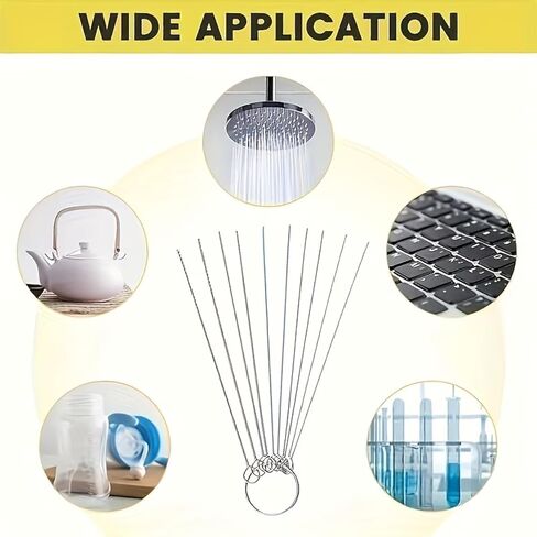 Shower Head Cleaning Pins Set, 10 Different Sizes Stainless Steel Unclogging Needles, Tiny Holes Cleaner Tool Kit for Clogged Shower Nozzles, Sink & Small Orifice Cleaning in Kuwait