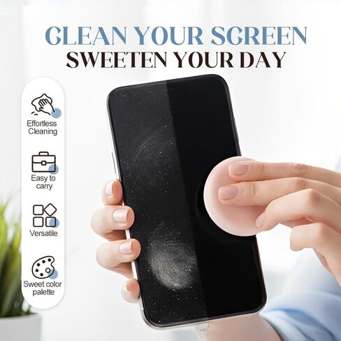 Screen & Lens Cleaner with Lanyard, Portable Microfiber Cleaning Pads for Phone, Glasses, Camera, 4-Pack Assorted Colors in Kuwait
