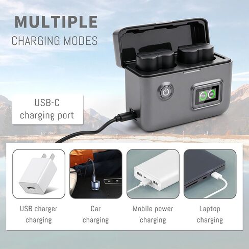 NP-W235 Battery 2Pack, Smart Display Charger for Fujifilm X-T4 X-S20 X-T5 | X-T4 X-H2 X-H2S X-H1 VG-XT4, Compatible with 50S II GFX 100S X-H2S GFX100 II High Capacity Battery 2400mAh in Kuwait