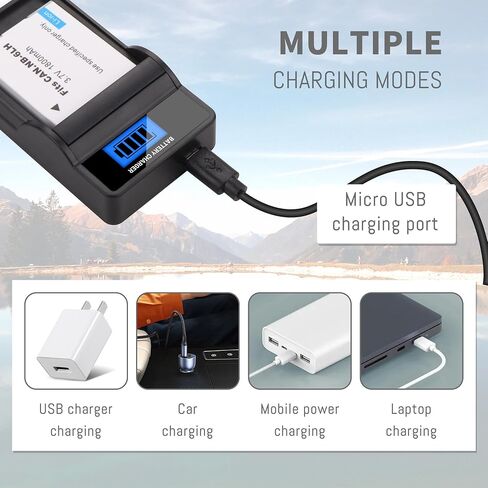 2-Pack NB-6L Battery, LED Charger Compatible for Canon PowerShot SX540 HS | SX530 HS, SX520 HS, SX510 HS, SX500 is, SX700 HS, SX710 HS, SX610 HS, SX600 HS, SX280 HS, SX270 HS, SX260 HS, S120, S90, D30 in Kuwait