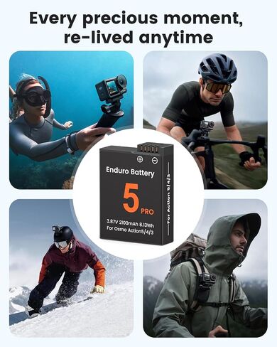 Melasta 2-Pack 2100mAh Battery Charger for DJI Osmo Action 6/5 Pro/4/3 | Compatible with DJI Osmo Action 6, 5 Pro, 4, 3. Dual-slot charging hub supports simultaneous charging for camera batteries in Kuwait