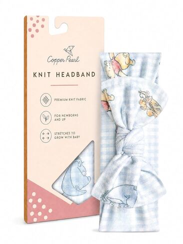 Copper Pearl Baby Bows: Soft and Stretchy Headbands for Baby Girls, Newborn and Toddler Hair Bows and Accessories, Stylish Bow Headband, CoComelon Stripe in Kuwait