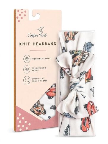 Copper Pearl Baby Bows: Soft and Stretchy Headbands for Baby Girls, Newborn and Toddler Hair Bows and Accessories, Stylish Bow Headband, CoComelon Stripe in Kuwait