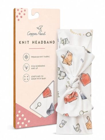 Copper Pearl Baby Bows: Soft and Stretchy Headbands for Baby Girls, Newborn and Toddler Hair Bows and Accessories, Stylish Bow Headband, CoComelon Stripe in Kuwait