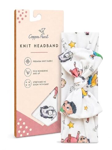 Copper Pearl Baby Bows: Soft and Stretchy Headbands for Baby Girls, Newborn and Toddler Hair Bows and Accessories, Stylish Bow Headband, CoComelon Stripe in Kuwait