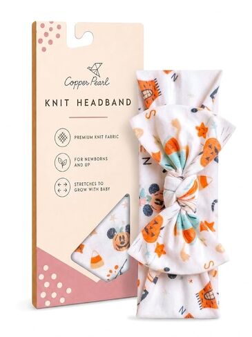 Copper Pearl Baby Bows: Soft and Stretchy Headbands for Baby Girls, Newborn and Toddler Hair Bows and Accessories, Stylish Bow Headband, CoComelon Stripe in Kuwait