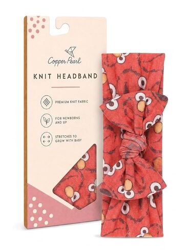 Copper Pearl Baby Bows: Soft and Stretchy Headbands for Baby Girls, Newborn and Toddler Hair Bows and Accessories, Stylish Bow Headband, CoComelon Stripe in Kuwait