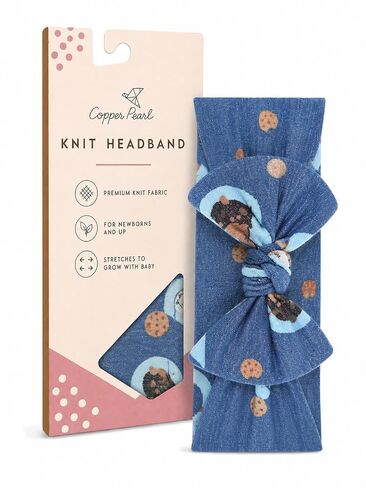 Copper Pearl Baby Bows: Soft and Stretchy Headbands for Baby Girls, Newborn and Toddler Hair Bows and Accessories, Stylish Bow Headband, CoComelon Stripe in Kuwait