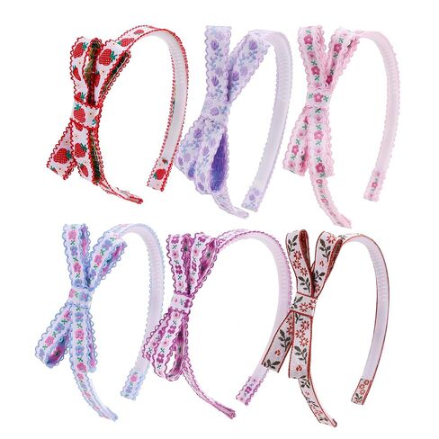 cherrboll 6PCS Flower Headbands for Girl, Floral Bows Hair Bands Crown Headpiece Hair Accessories for Baby Toddler Teen in Kuwait
