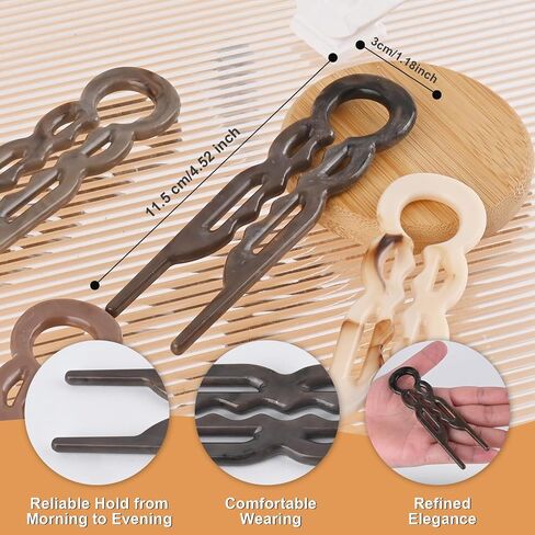 Hair Pins, U-Shaped Hair Pins - 6 PCS Bobby Pins for Fine, Thick & Long Hair, Invisible Strong Hold Hair Styling Accessories in Kuwait