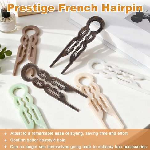 Hair Pins, U-Shaped Hair Pins - 6 PCS Bobby Pins for Fine, Thick & Long Hair, Invisible Strong Hold Hair Styling Accessories in Kuwait
