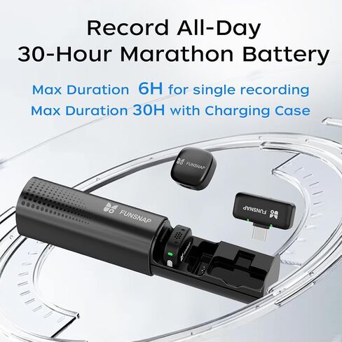 Wireless Microphone for iPhone & Android, 48kHz/24-bit Studio Audio, 3-Level Noise Cancellation, 200m Range, Mini Mic for Video Recording & Live Streaming (2TX + USB-C RX) in Kuwait