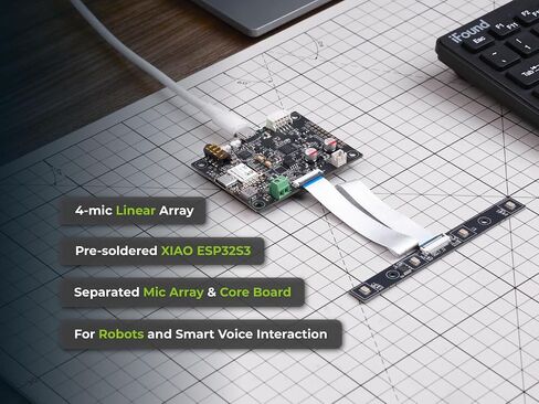 1pc reSpeaker Flex XVF3800 Linear-4 with XIAO ESP32S3 | AI Mic Array for Robotics and Embedded Applications in Kuwait