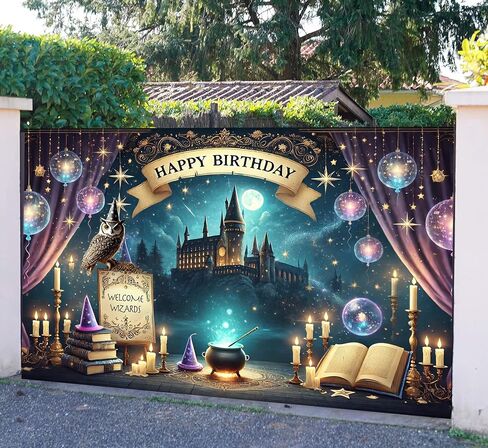 Wizard Happy Birthday Banner Wizard Happy Birthday Backdrop 6x4ft Wizard Party Decorations Magical Bdy Decorations Magical Party Decorations Wizard Backdrop for Room Decorations in Kuwait