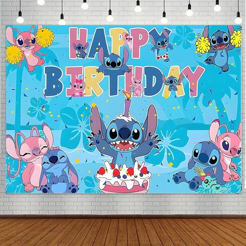 Cartoon Birthday Decorations, Cute Happy Birthday Banner Backdrop, Banner Shoot Photo Backgrounds Props, Blue Party Supplies for Boys (5x3ft) in Kuwait