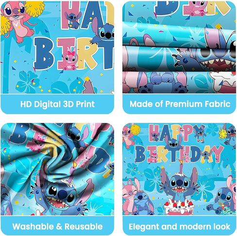 Cartoon Birthday Decorations, Cute Happy Birthday Banner Backdrop, Banner Shoot Photo Backgrounds Props, Blue Party Supplies for Boys (5x3ft) in Kuwait