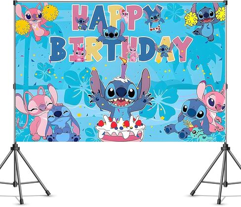 Cartoon Birthday Decorations, Cute Happy Birthday Banner Backdrop, Banner Shoot Photo Backgrounds Props, Blue Party Supplies for Boys (5x3ft) in Kuwait