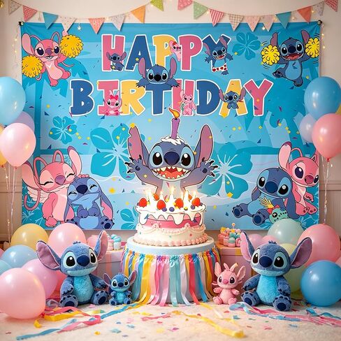 Cartoon Birthday Decorations, Cute Happy Birthday Banner Backdrop, Banner Shoot Photo Backgrounds Props, Blue Party Supplies for Boys (5x3ft) in Kuwait