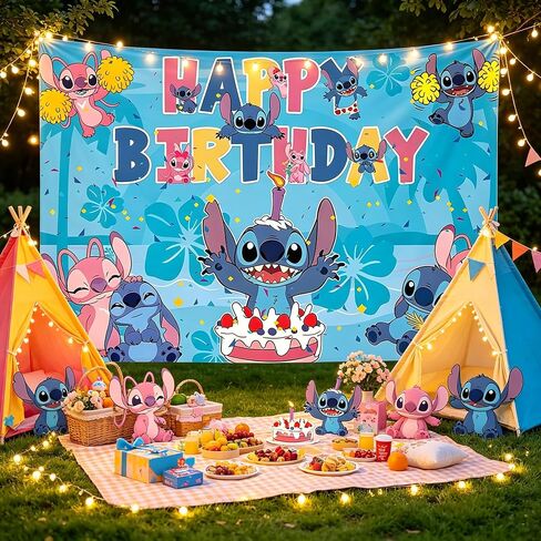 Cartoon Birthday Decorations, Cute Happy Birthday Banner Backdrop, Banner Shoot Photo Backgrounds Props, Blue Party Supplies for Boys (5x3ft) in Kuwait
