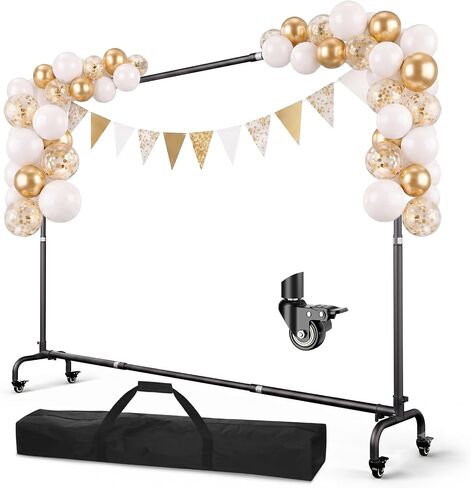 EMART 10 x7.5ft Rolling Backdrop Stand with Wheels, Adjustable and Moveable | Moveable Base, Thickened Pole, Banner Background Holder for Wedding, Party Decoration, Video Recording, Studio Photography in Saudi Arabia