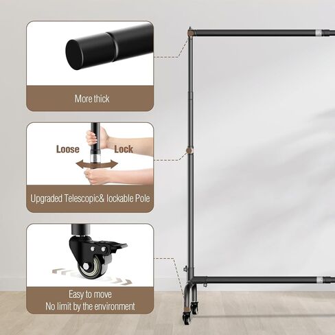 EMART 10 x7.5ft Rolling Backdrop Stand with Wheels, Adjustable and Moveable | Moveable Base, Thickened Pole, Banner Background Holder for Wedding, Party Decoration, Video Recording, Studio Photography in Saudi Arabia