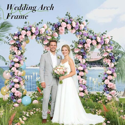 Metal Arch Backdrop Stand Set of 3 (6ft/6.6ft/7.2ft) - Gold Wedding Arch Frame for Ceremony, Birthday, Baby Shower & Party Decor, Ideal for Balloons, Flowers & Photo Shoots Indoor Outdoor in Kuwait