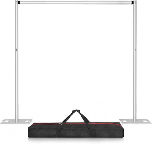 EMART Heavy Duty Backdrop Stand 8.5x10ft Adjustable Pipe and Drape Stand | Photo Backdrop Stand with Carrying Bag for Party Wedding Birthdy Dispaly Festival Baby Shower Decorations Balloon Flower in Kuwait
