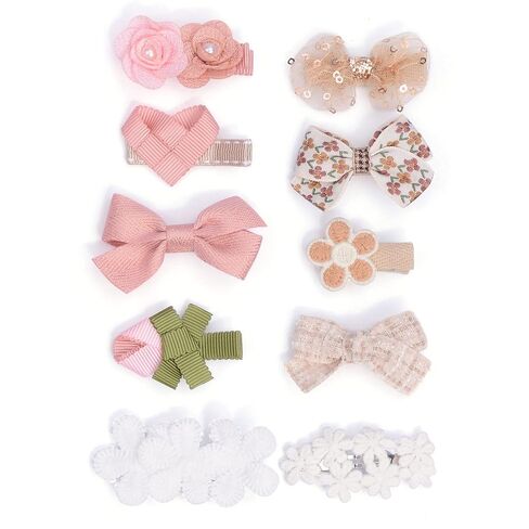 Baby Girl Hair Clips Hair Bows for Girls with Hair Bows Holder (Color E) in Kuwait