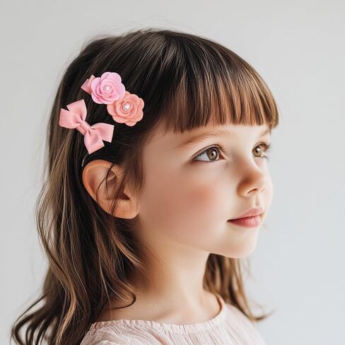 Baby Girl Hair Clips Hair Bows for Girls with Hair Bows Holder (Color E) in Kuwait