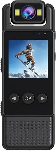 Portable Mini Digital Body Camera | 1080P Mini Body Cam WiFi Infrared Night Vision With Display Screen(Add 8GB) in Kuwait