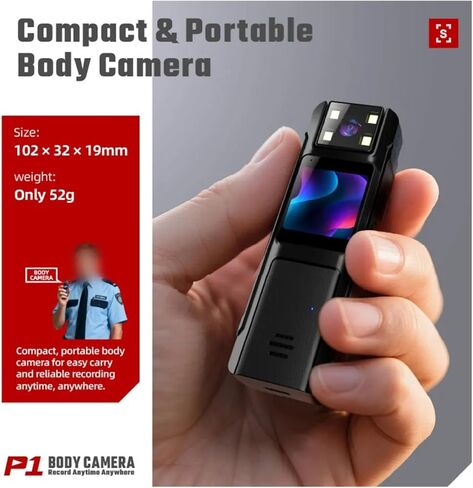 Rotatable Wearable Mini Sports Body Camera | 1080P Mini Body Cam 180° Rotatable Lens for Outdoor Sports Recording in Kuwait