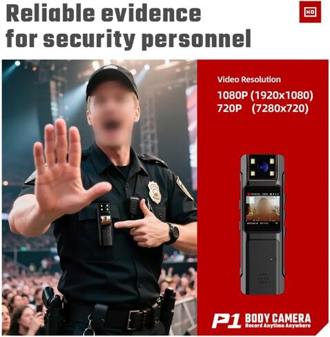 Rotatable Wearable Mini Sports Body Camera | 1080P Mini Body Cam 180° Rotatable Lens for Outdoor Sports Recording in Kuwait