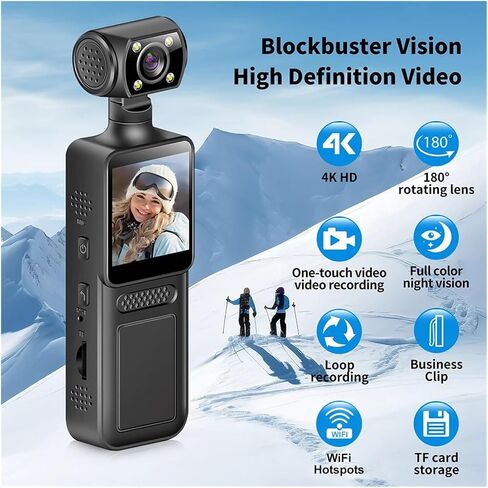 Portable Mini Digital Body Camera | 4K WiFi Mini Body Cam Infrared Night Vision Sports Video Recorder in Kuwait