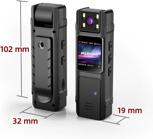 Rotatable Wearable Mini Sports Body Camera | 1080P Mini Body Cam 180° Rotatable Lens for Outdoor Sports Recording in Kuwait
