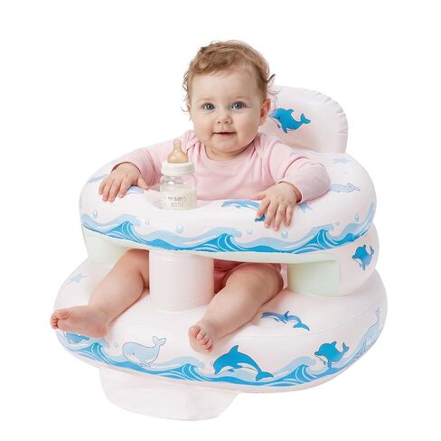 Portable Inflatable Baby Seat for Babies 3-36 Months,Toddler Inflatable Chair with Safety Guardrails,Infant Back Support Seat for Sitting up Built in Air Pump (Flower) in Kuwait