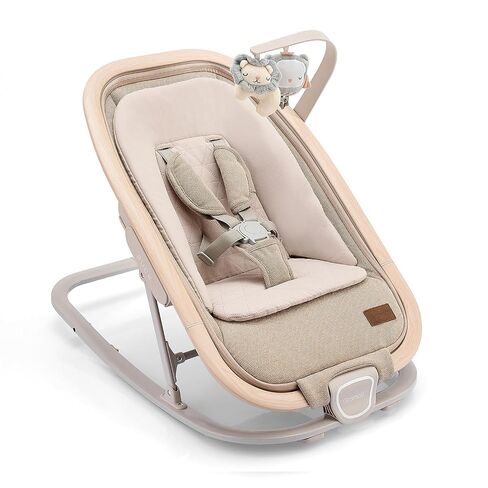 Gromast 2-in-1 Baby Bouncer Seat for Infants, Portable Baby Rocker with 3 Adjustable Backrest Positions & Travel Bag - Dark Gray in Kuwait