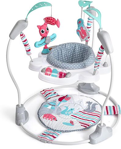 AskCat Baby Activity Center Jumper, 360° Rotating Seat Play Center, Blue | Baby jumper with 7 Infant Interactive Toys, 3 Adjustable Heights, Music & Lights, for 7-18 Months, Up to 55 lbs, Ideal Gifts in Kuwait