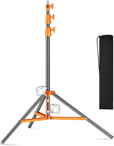 Heavy Duty Light Stand Photography, 9.1ft/280cm All Metal Tripod, Max Load 22lb/10kg, Air Pressure Buffer Light Stand,1/4" to 3/8" Adapter for Strobe/Ring Light/Monolight/Softbox in Saudi Arabia