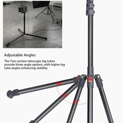 Ruittos Photography Light Stand, Aluminum Tripod, 17-76.8 Inch, Portable Studio Lighting Stand with 1/4" Screw for Strobe Light, Softbox, 8.8lb Load in Kuwait